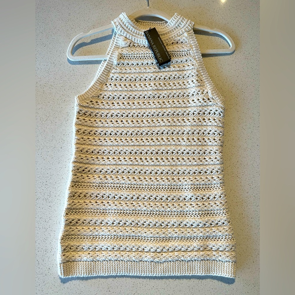 Banana Republic crochet high neck top